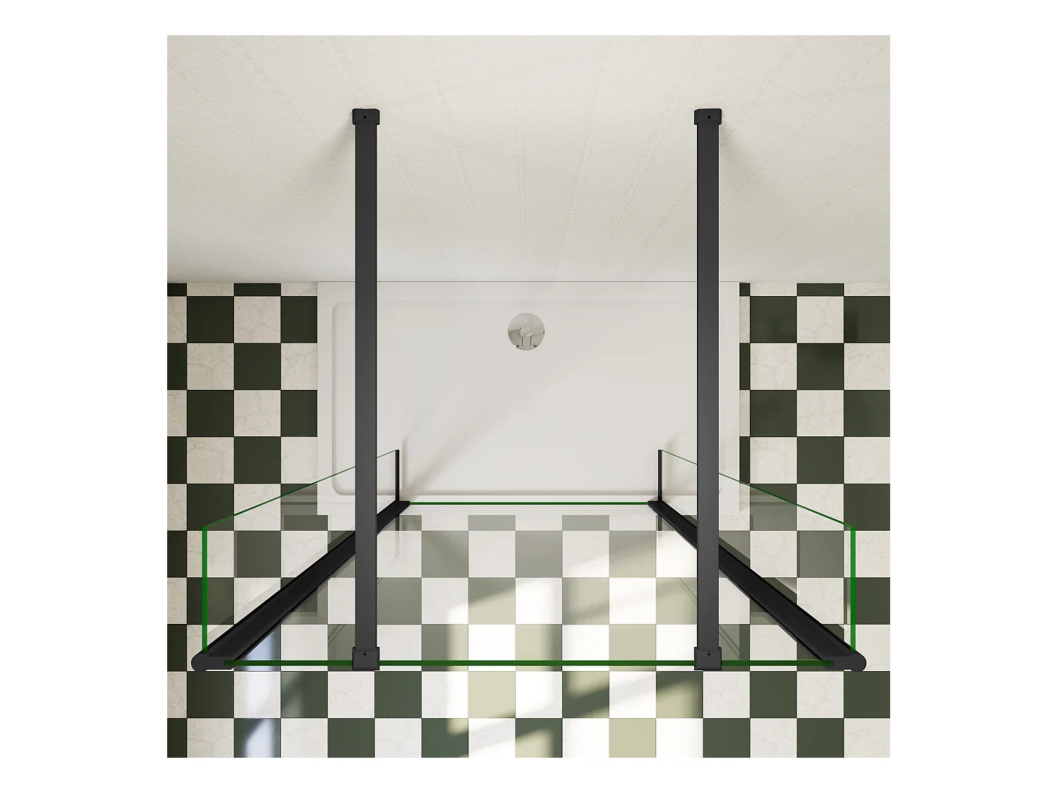 90x200cm Walk in Duschwand Panel Seitenwand Dussche 8mm NANO Glas 40cm Wasserschutzglas Stabilisationsstange L=900