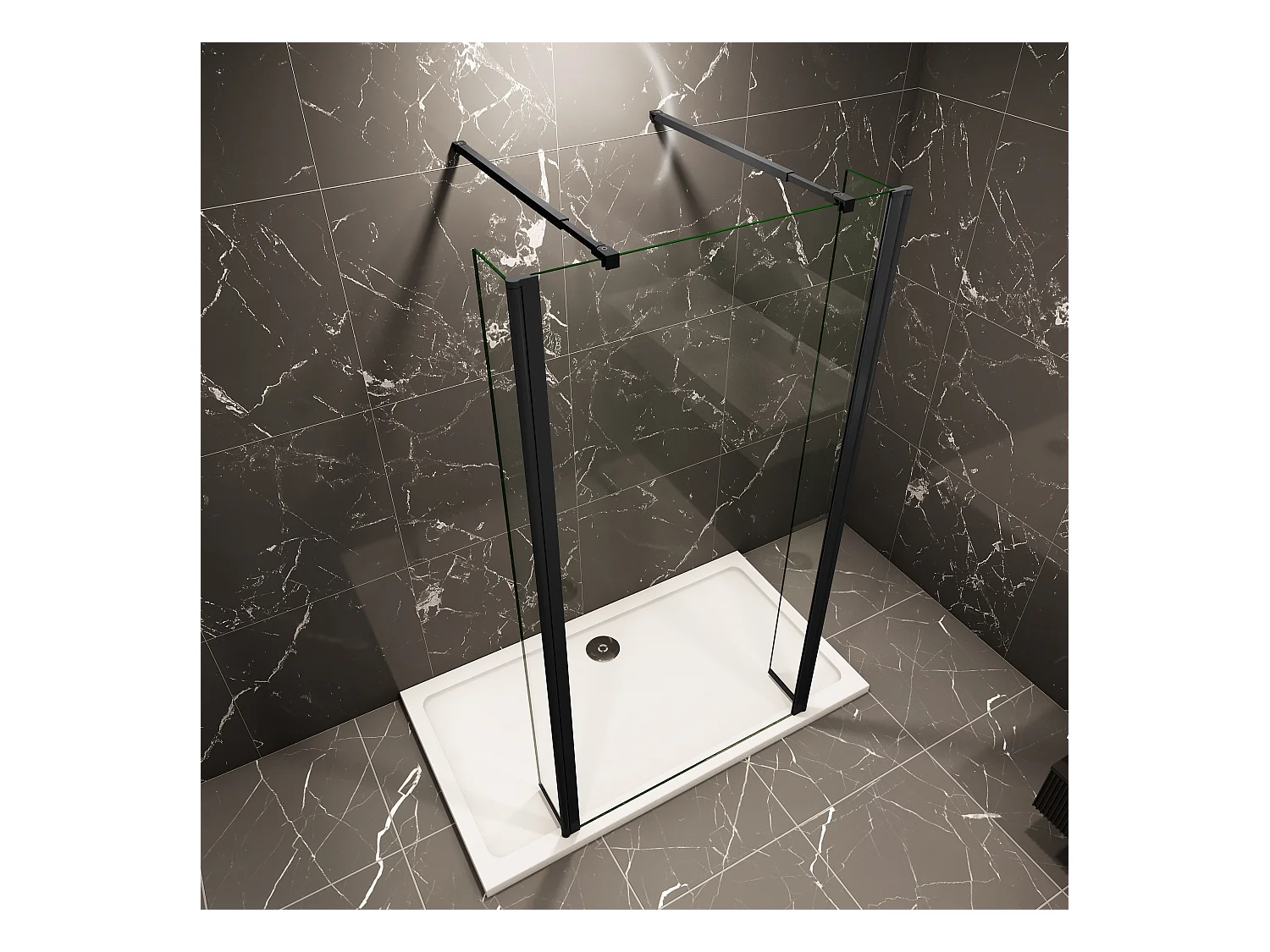 60x200cm Walk in Duschwand Panel Seitenwand Dussche 8mm NANO Glas 30cm Wasserschutzglas