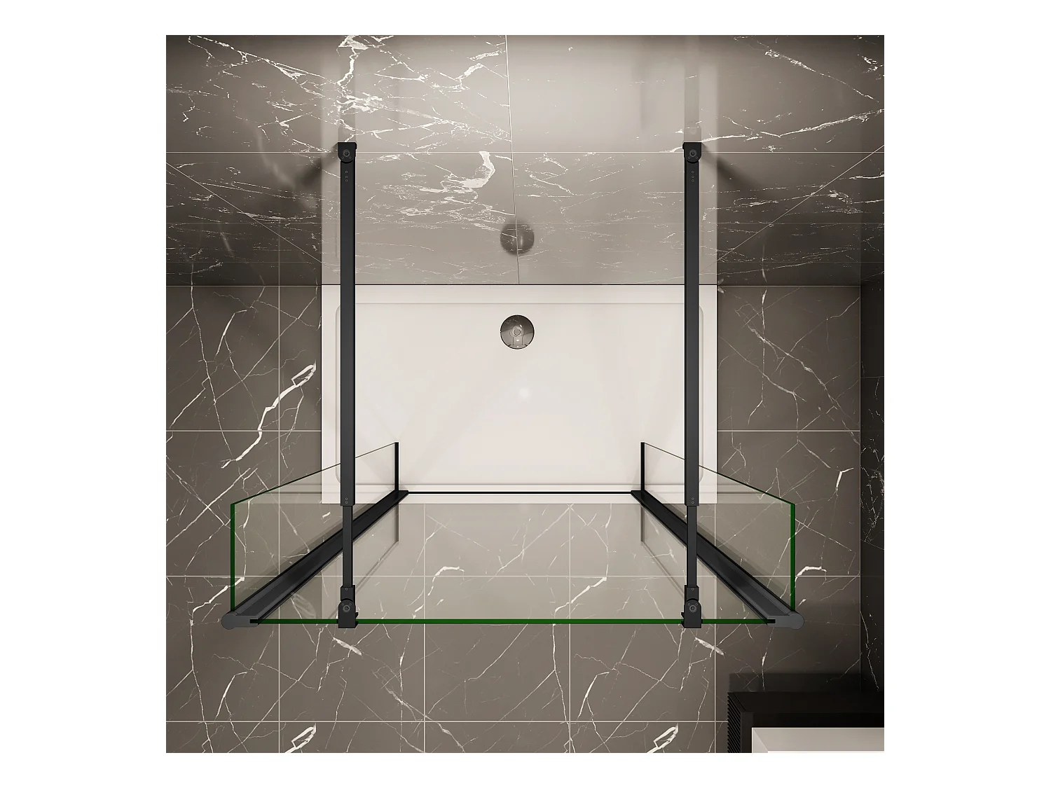 60x200cm Walk in Duschwand Panel Seitenwand Dussche 8mm NANO Glas 30cm Wasserschutzglas