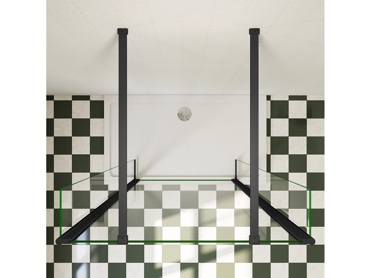 130x200cm Walk in Duschwand Panel Seitenwand Dussche 8mm NANO Glas 30cm Wasserschutzglas Stabilisationsstange L=900