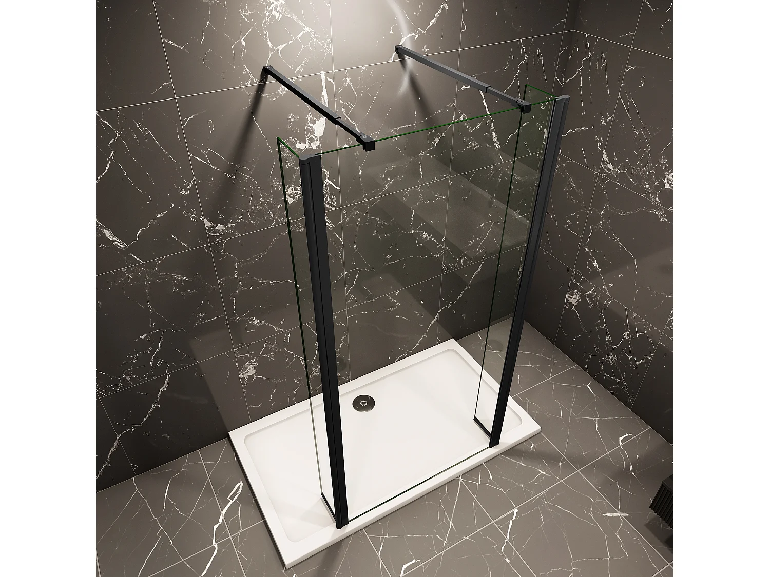 50x200cm Walk in Duschwand Panel Seitenwand Dussche 8mm NANO Glas 30cm Wasserschutzglas