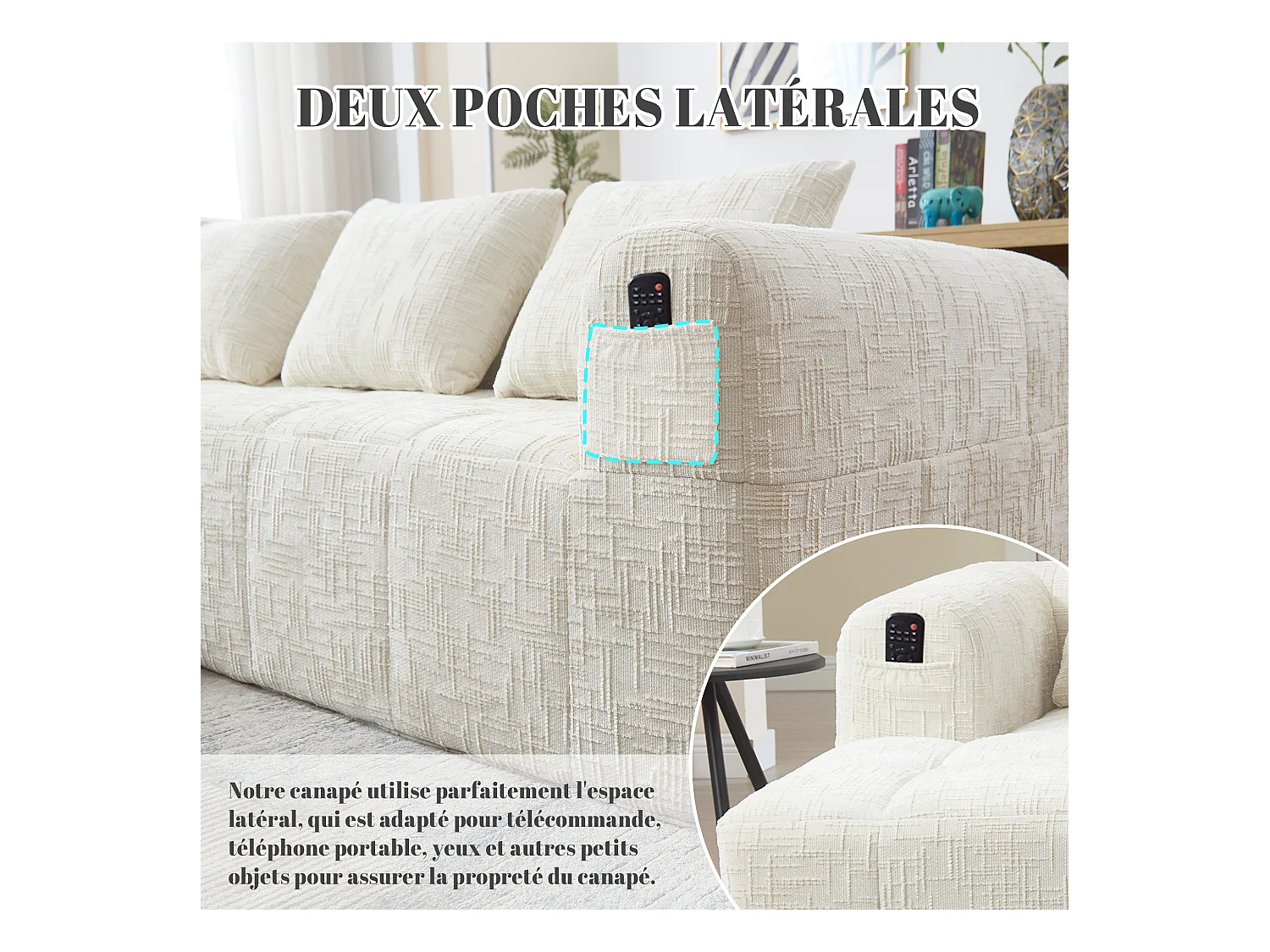 Modulaire hoekbank (chaise longue + bank) - Omvormbaar tot L, U of bed - Multifunctioneel ontwerp