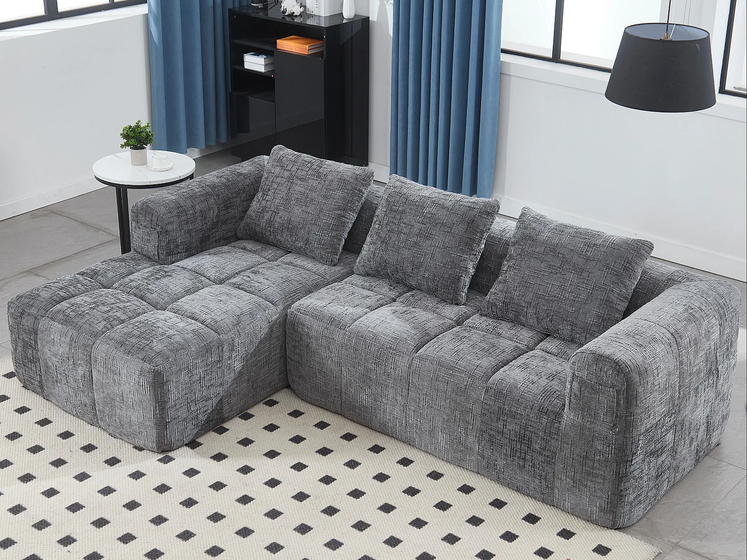 Modulaire hoekbank (chaise longue + bank) - Omvormbaar tot L, U of bed - Multifunctioneel ontwerp