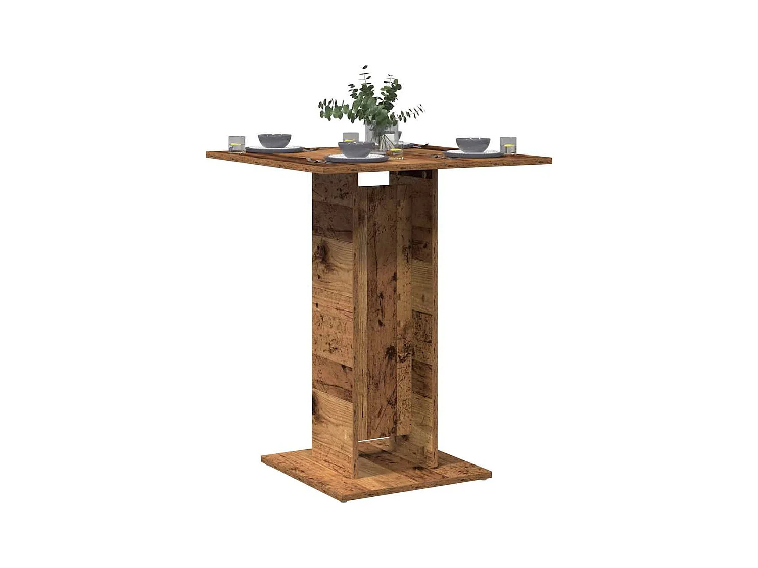 Table de bistro vieux bois 60x60x75 cm bois d'ingénierie