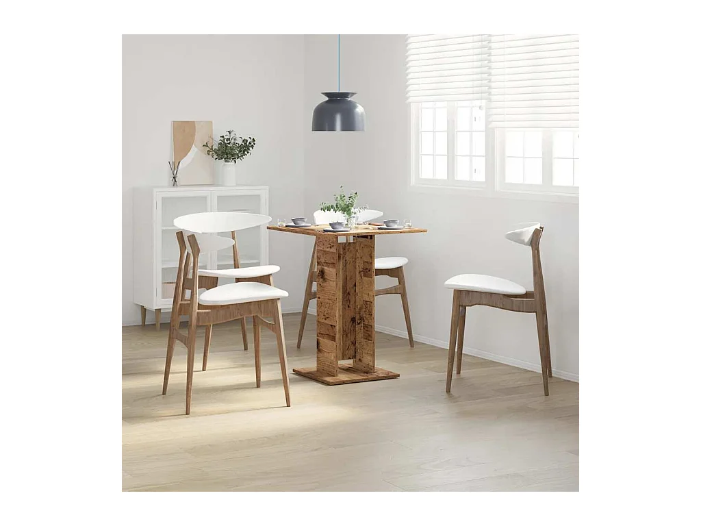 Table de bistro vieux bois 60x60x75 cm bois d'ingénierie