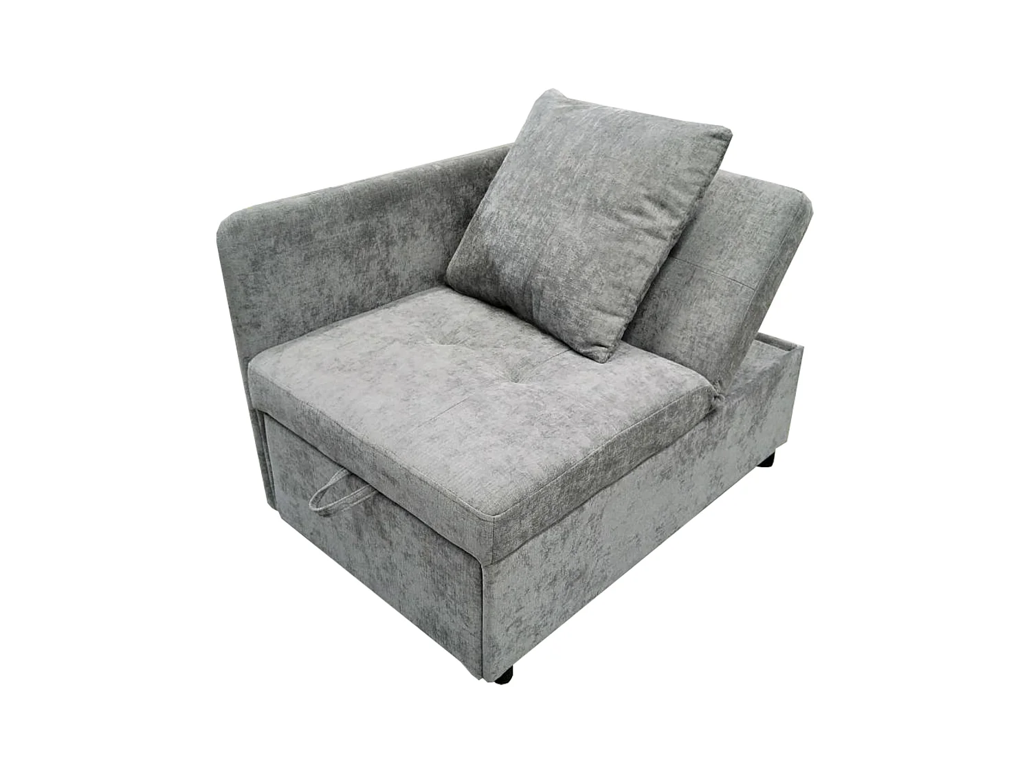 Wygodne sofa z funkcją spania 177x68x65 cm - Wielofunkcyjna sofa 3 w 1 - Len - Regulowane oparcie - Jasnoszary