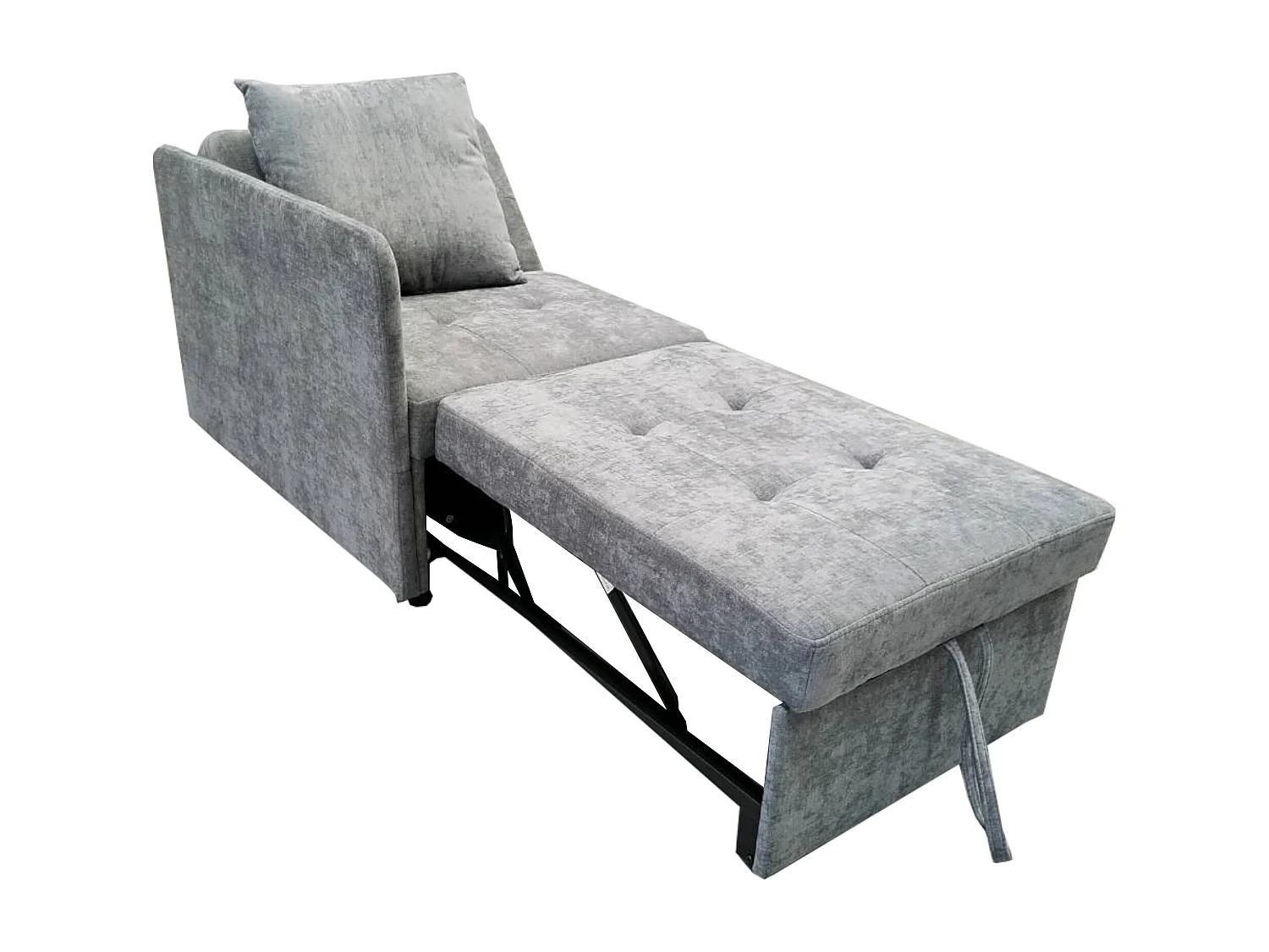 Canapé-lit rembourré 177x68x65cm - Canapé-lit multifonction 3 en 1 - Lin - Dossier réglable - Gris Clair