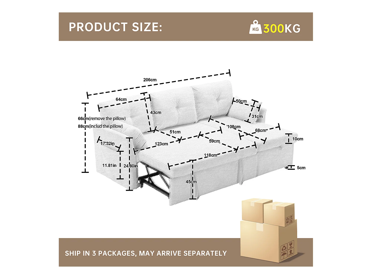 Canapé 3 Places d'Angle Convertible avec Rangement en Velours Gris Anthracite Rayé -  avec 2 Oreiller - 206x130x66-88cm