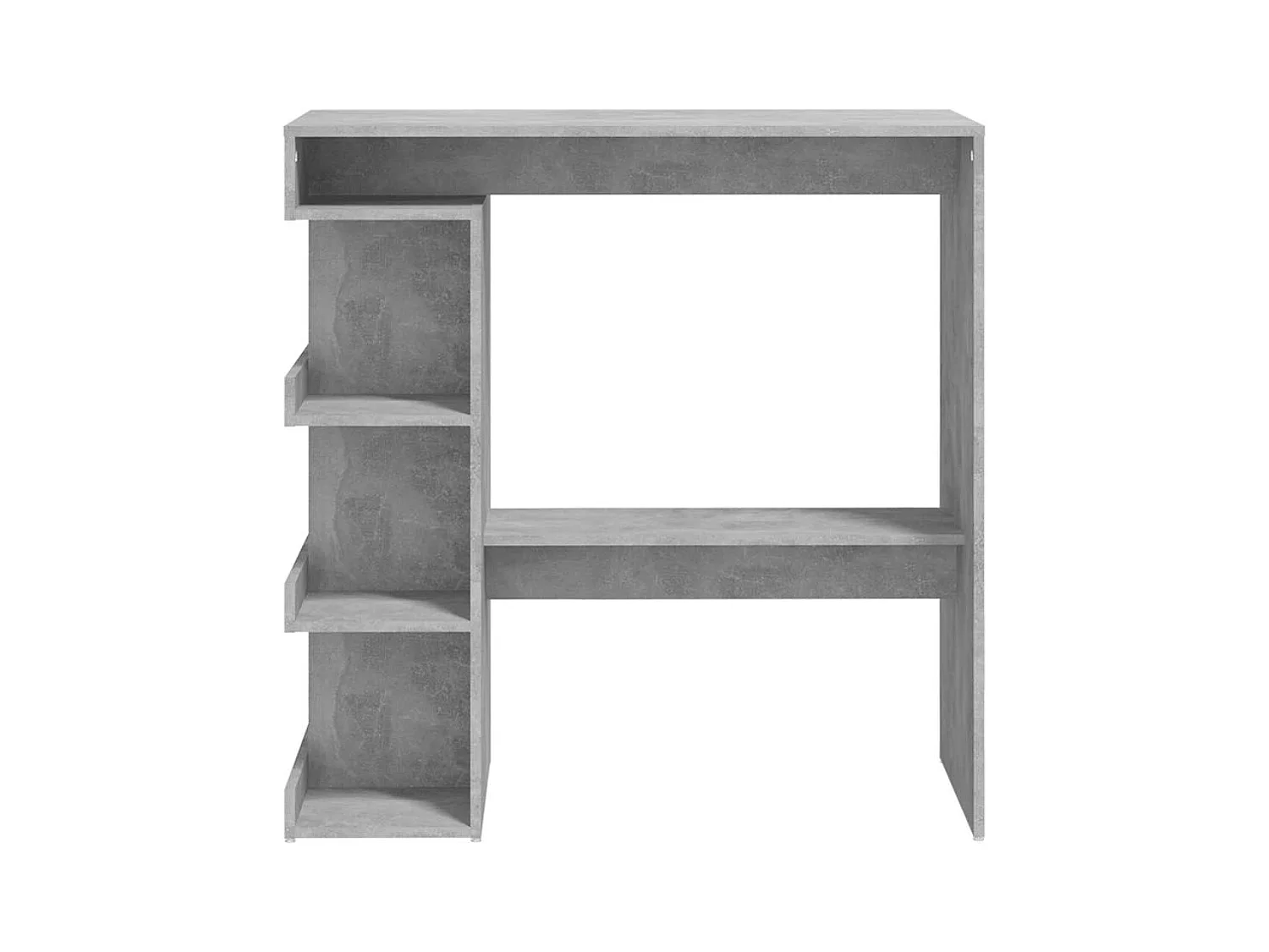Table de bar étagère de rangement Gris béton Bois d'ingénierie