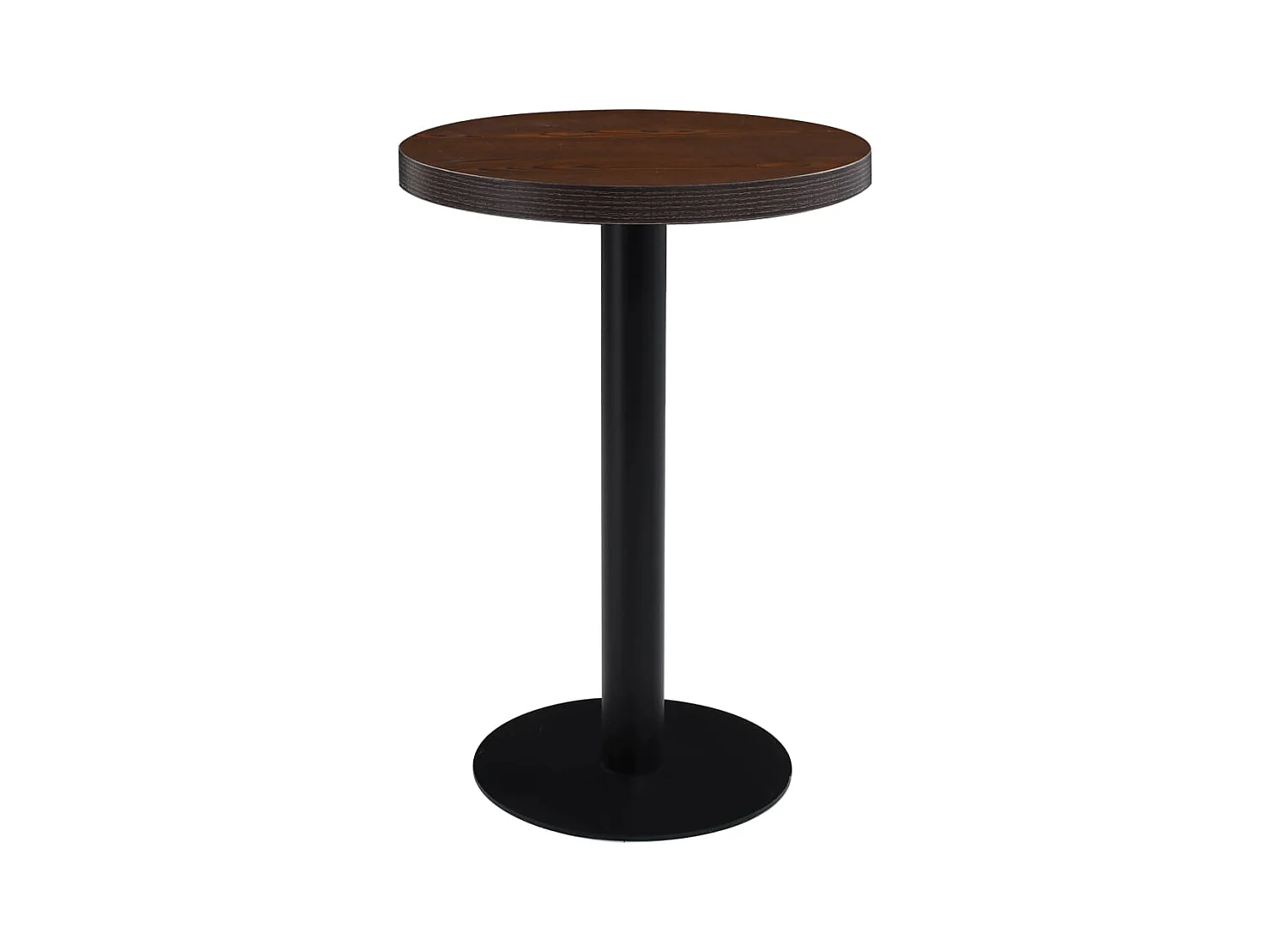 Mesa de bistró marrón oscuro de 60 cm de MDF