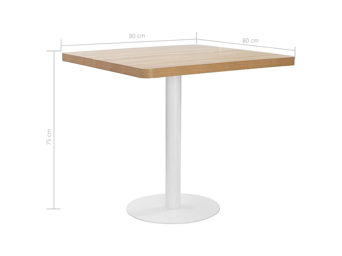 Table de bistro Marron clair 80x80 cm MDF