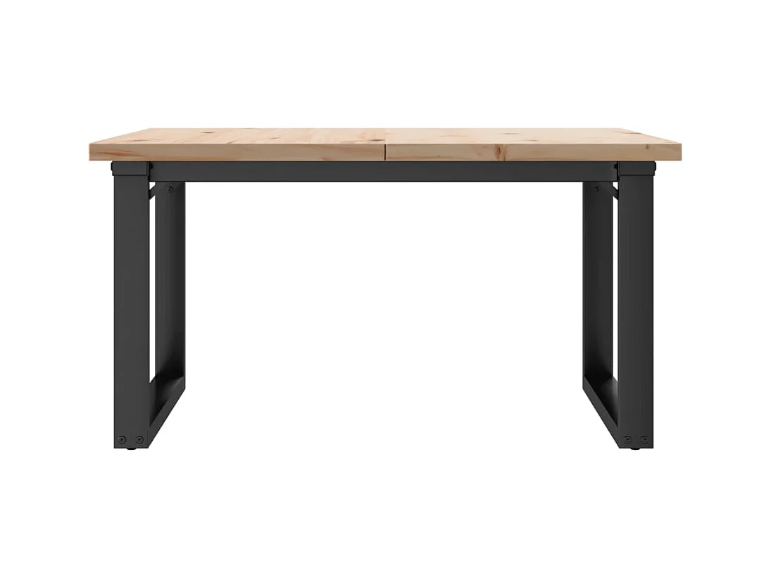 Table basse cadre en O 90x90x45,5cm bois de pin massif et acier