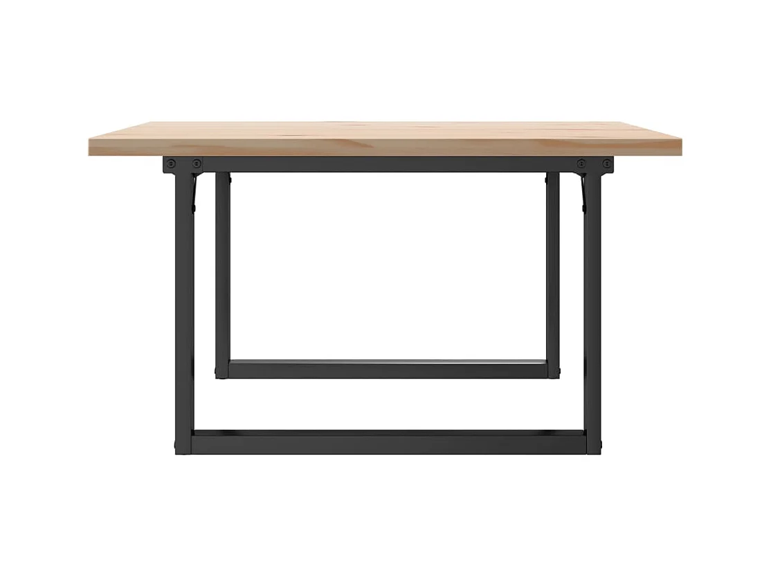 Table basse cadre en O 90x90x45,5cm bois de pin massif et acier