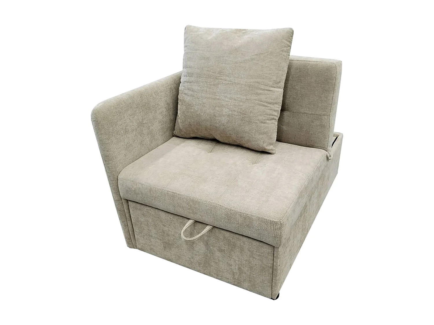 Sofá-cama acolchado 177x68x65 cm - Sofá-cama multifuncional 3 en 1 - Lino - Respaldo ajustable - Beige