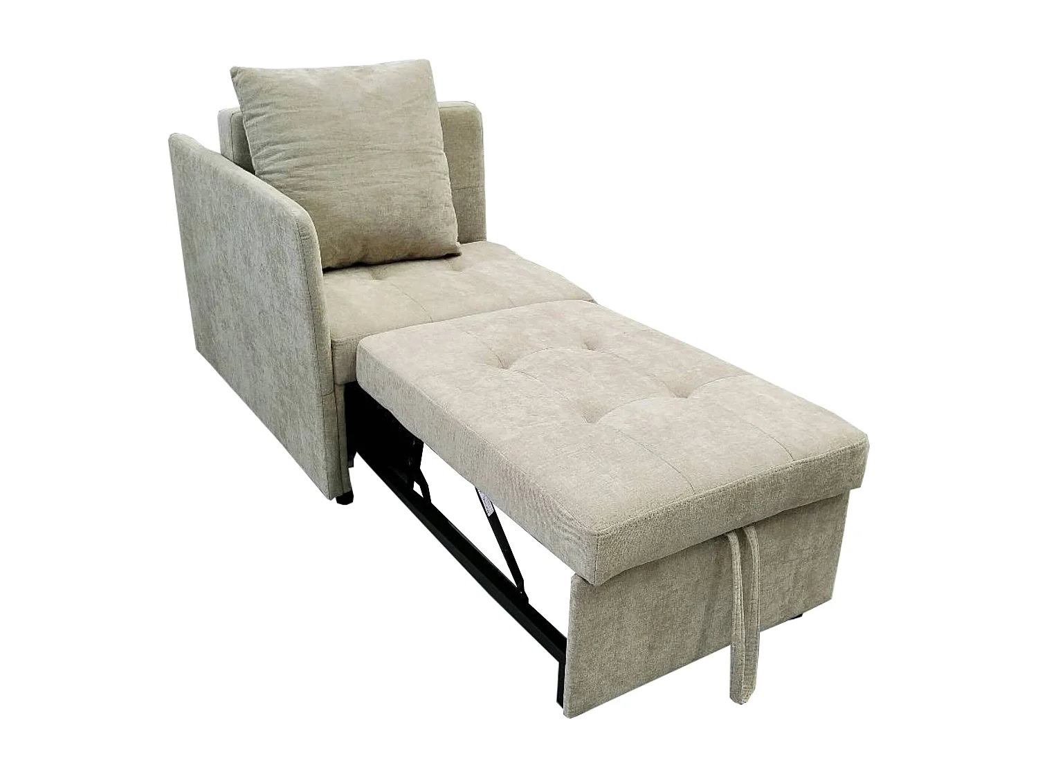 Sofá-cama acolchado 177x68x65 cm - Sofá-cama multifuncional 3 en 1 - Lino - Respaldo ajustable - Beige