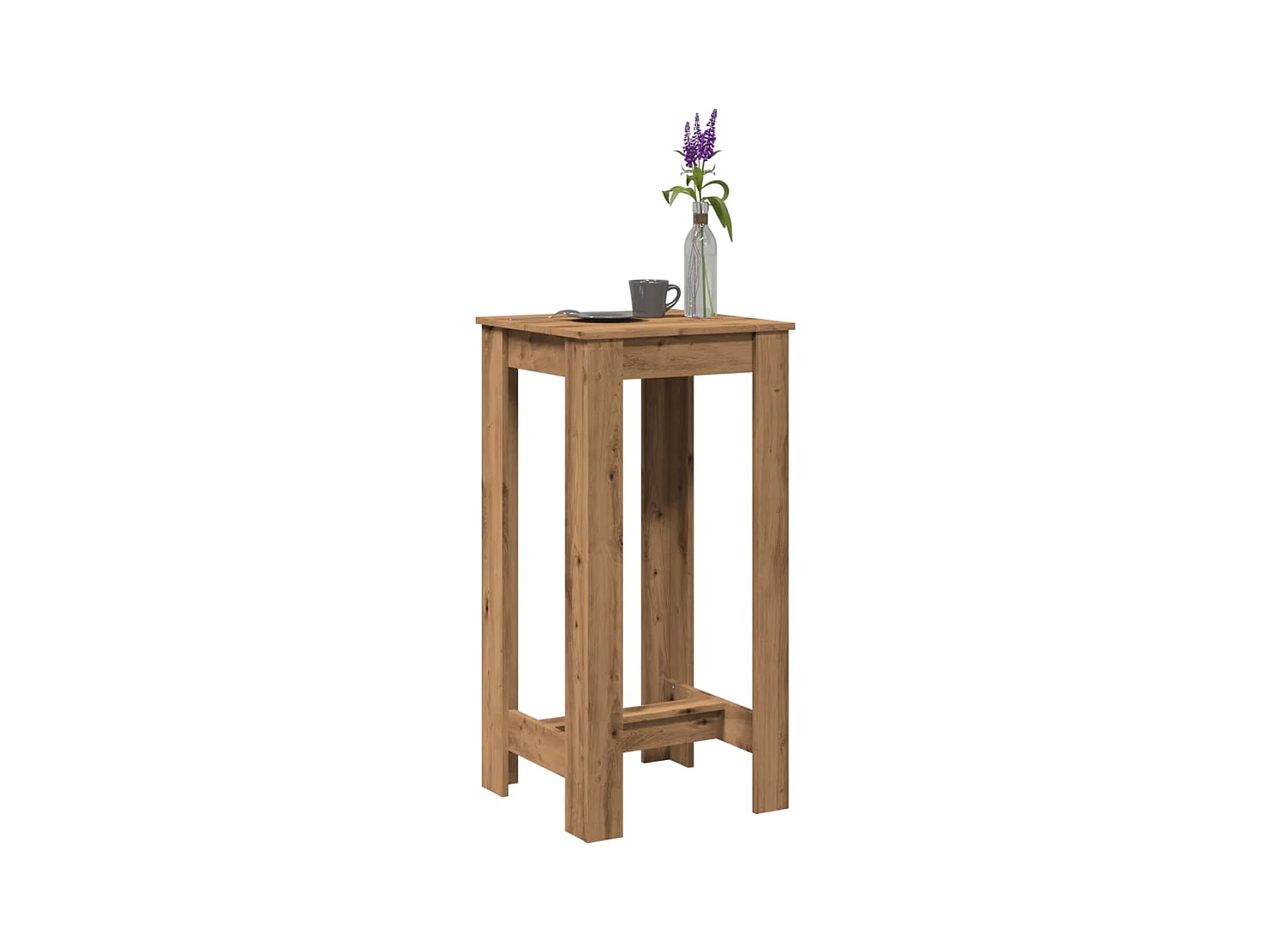 Handgemaakte eikenhouten bartafel 51x50x103,5 cm bewerkt hout