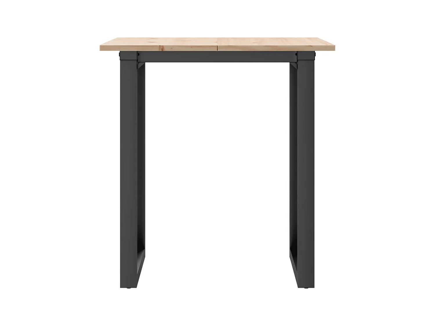 Table à manger cadre en O 60x60x75 cm bois de pin massif acier