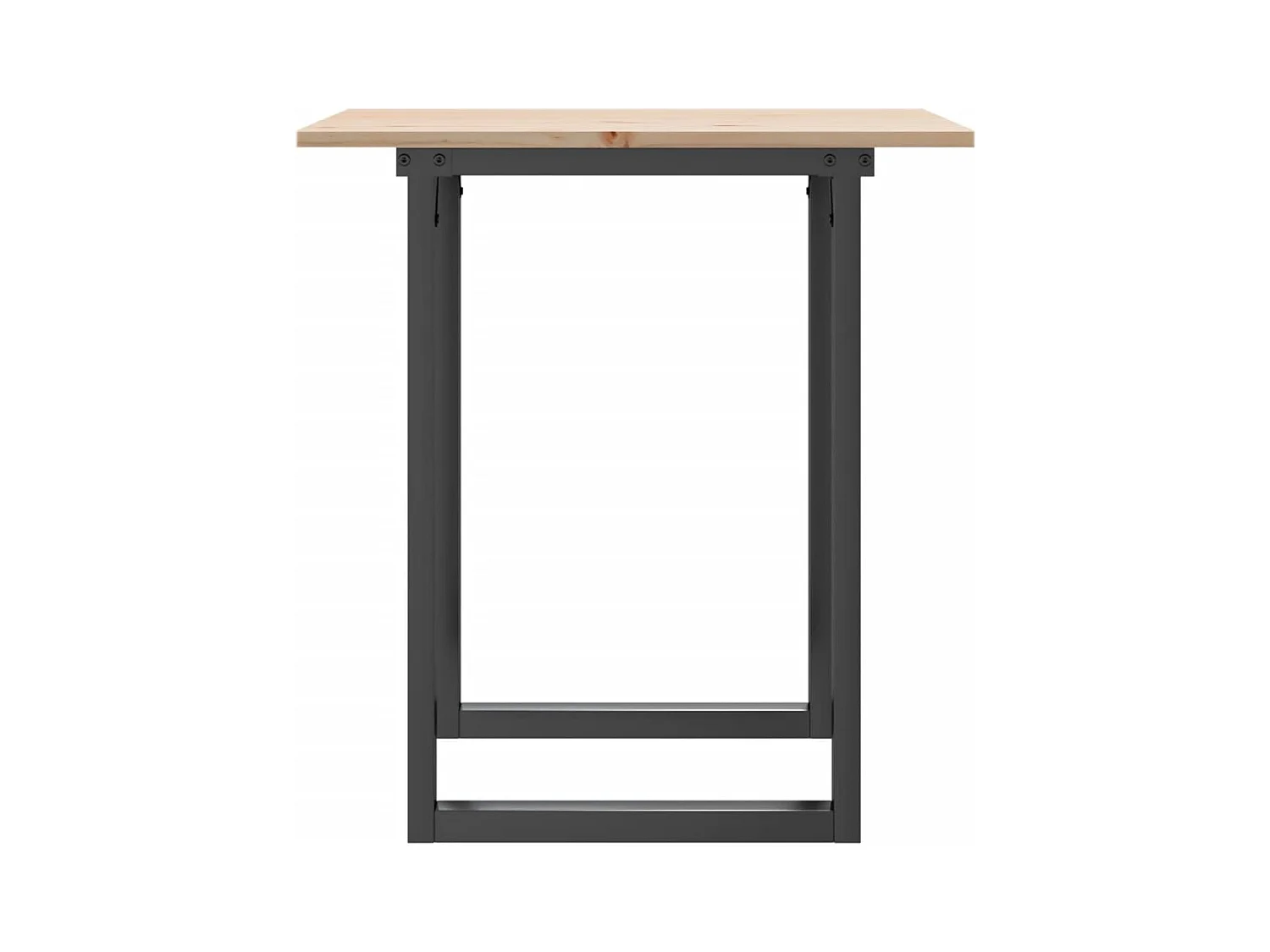 Table à manger cadre en O 60x60x75 cm bois de pin massif acier