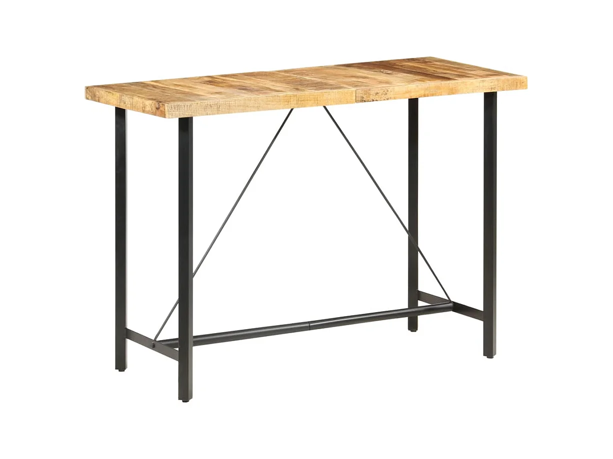 Table de bar 150x70x107 cm Bois de manguier brut