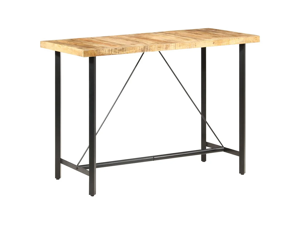Table de bar 150x70x107 cm Bois de manguier brut