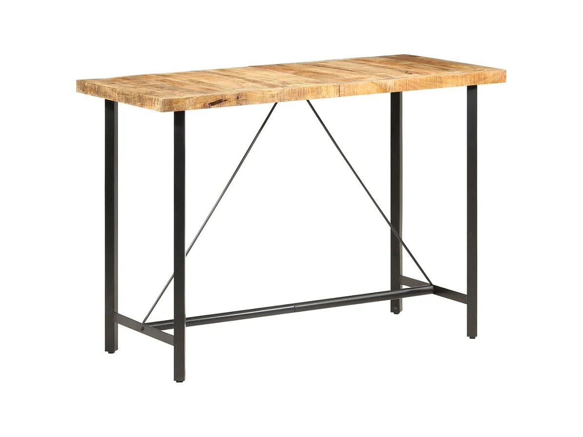 Table de bar 150x70x107 cm Bois de manguier brut