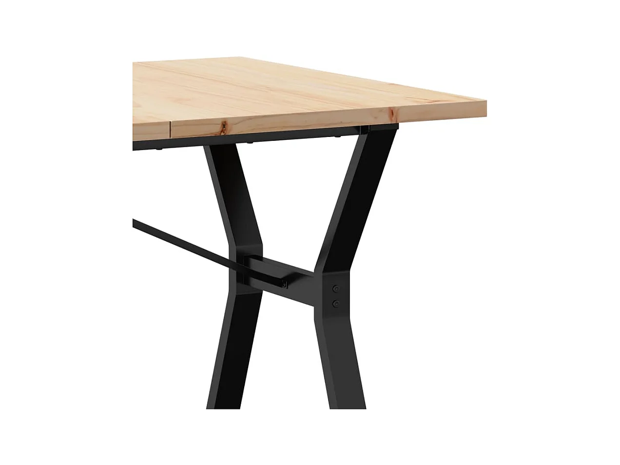 Table à manger cadre en Y 160x80x75,5 cm bois pin massif acier