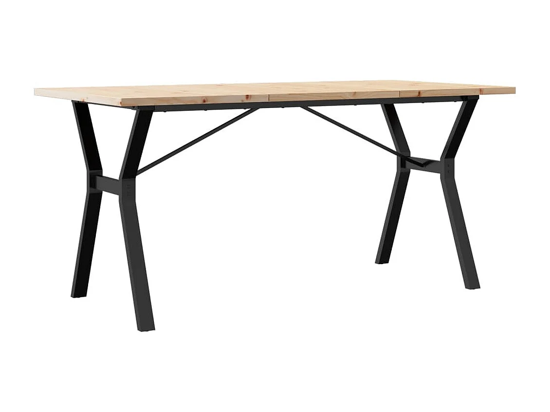 Mesa de comedor con estructura en Y 160x80x75,5 cm madera maciza de pino acero