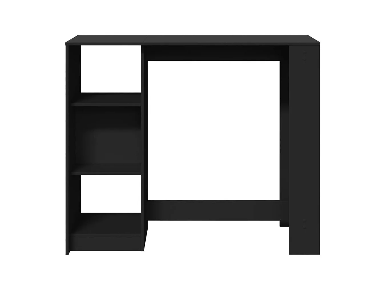 Table de bar avec étagère noir 124x46x103,5cm bois d'ingénierie
