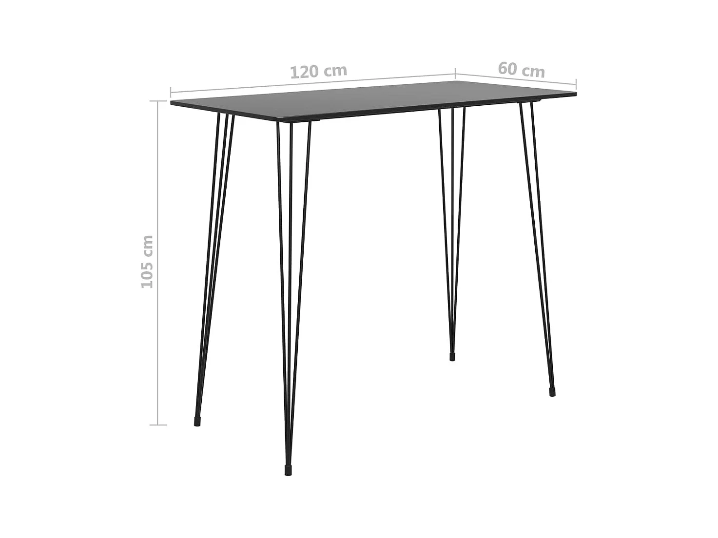Table de bar Noir 120x60x105 cm