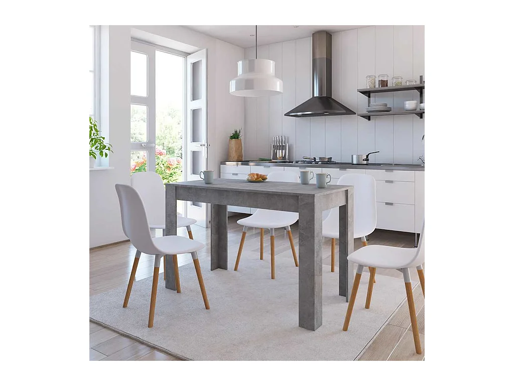 Table à manger Gris béton 120x60x76 cm Bois d'ingénierie