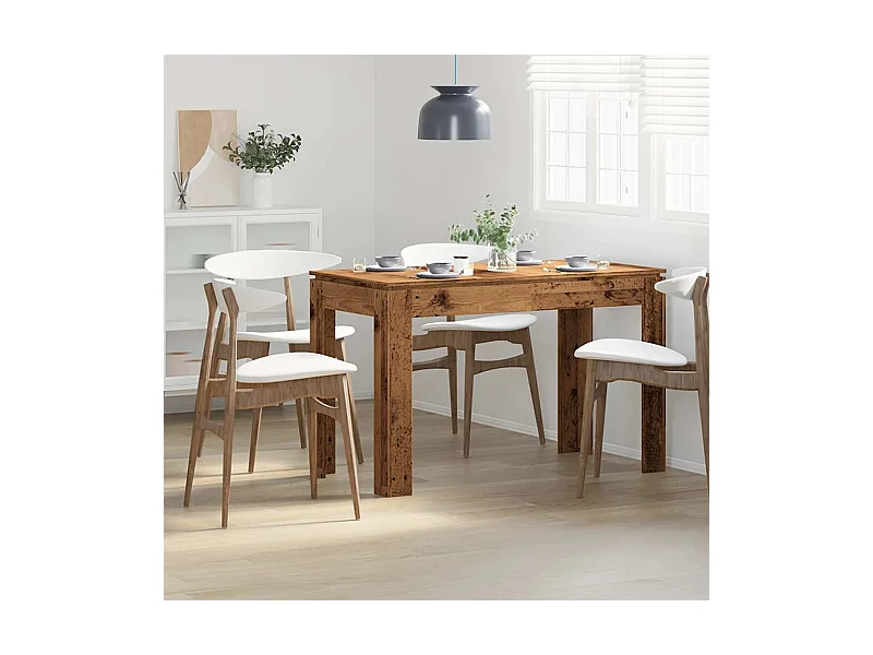 Table à manger vieux bois 120x60x76 cm bois d'ingénierie