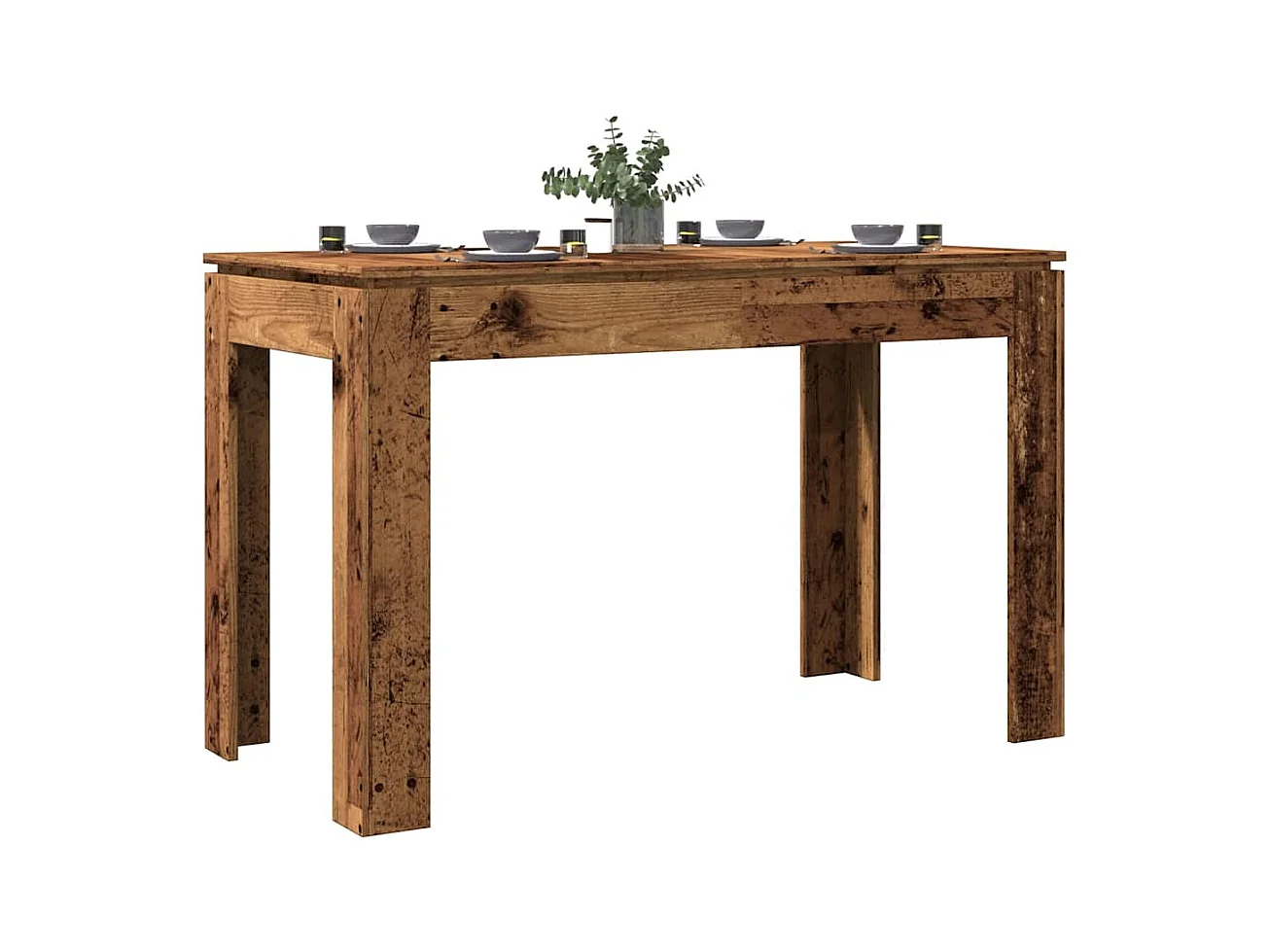 Table à manger vieux bois 120x60x76 cm bois d'ingénierie
