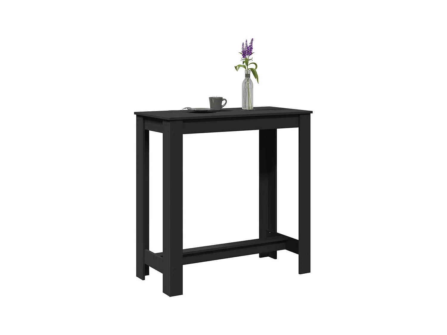 Table de bar noir 102x50x103,5 cm bois d'ingénierie