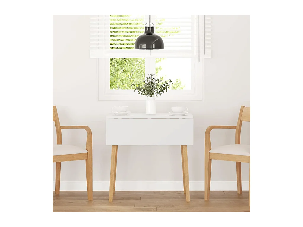 Table à manger naturel bois massif et caoutchouc