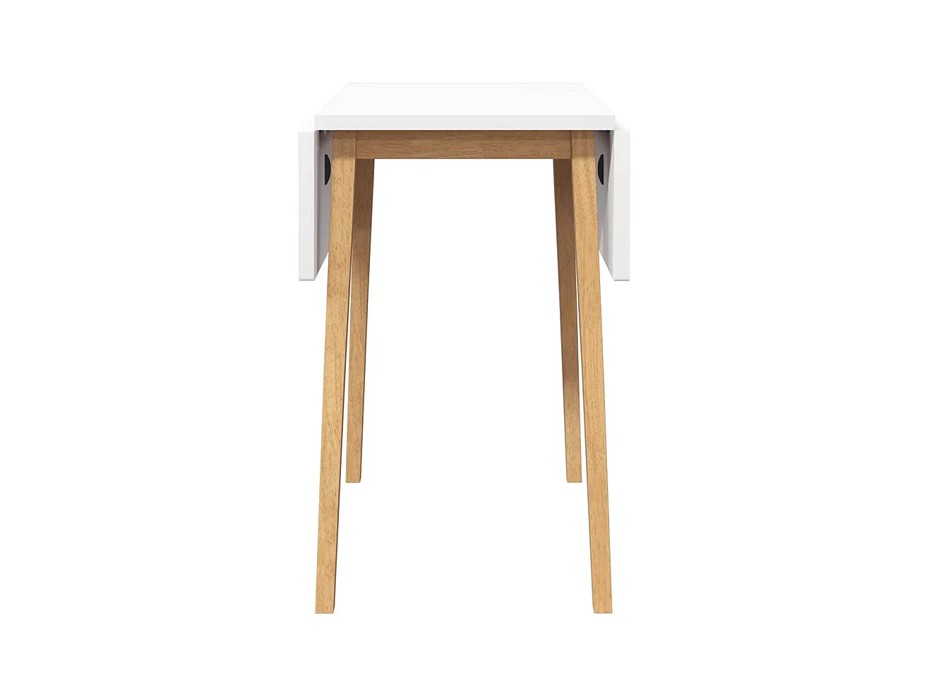 Table à manger naturel bois massif et caoutchouc