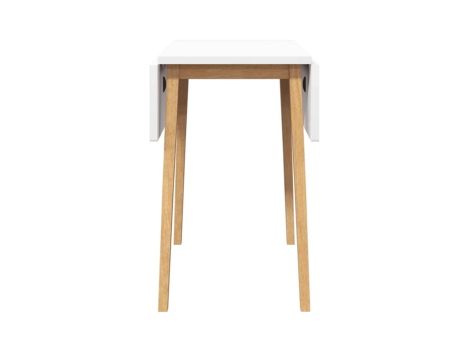 Table à manger naturel bois massif et caoutchouc