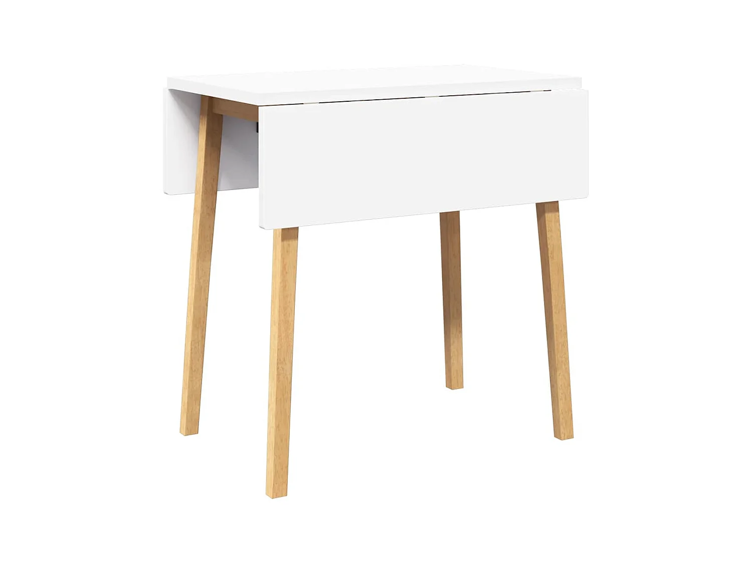 Table à manger naturel bois massif et caoutchouc