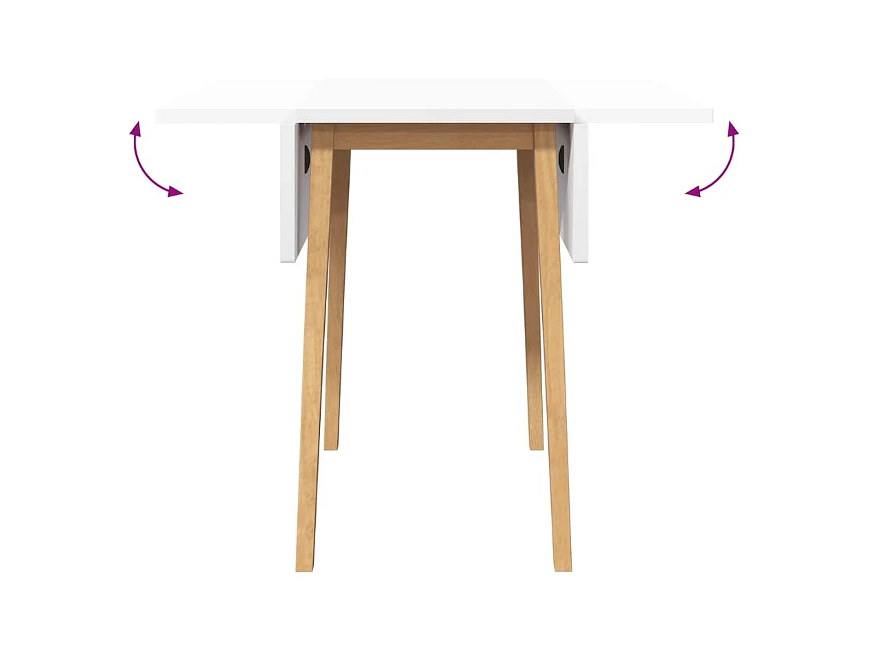 Table à manger naturel bois massif et caoutchouc