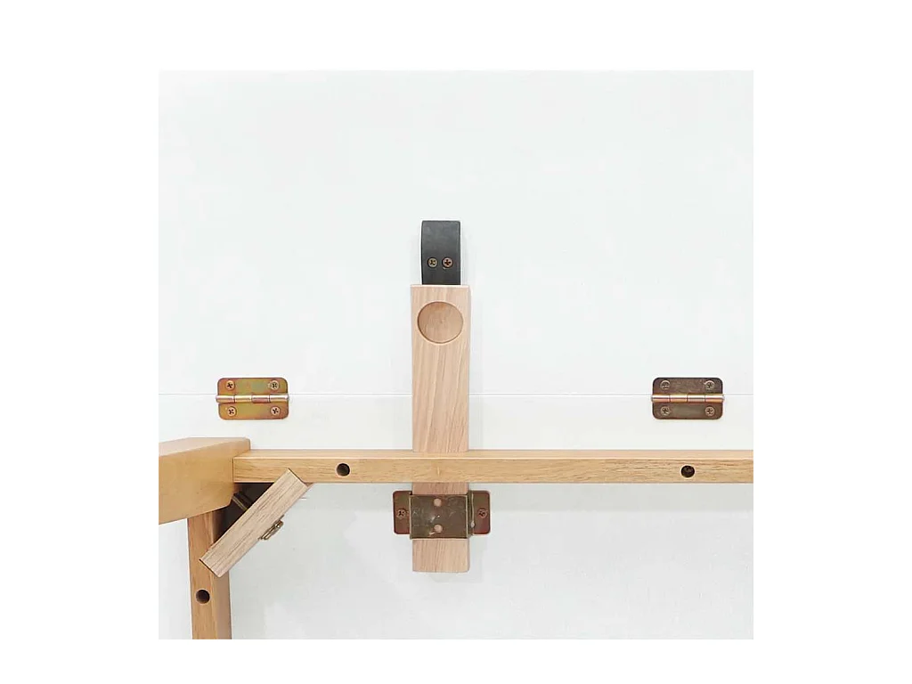 Table à manger naturel bois massif et caoutchouc