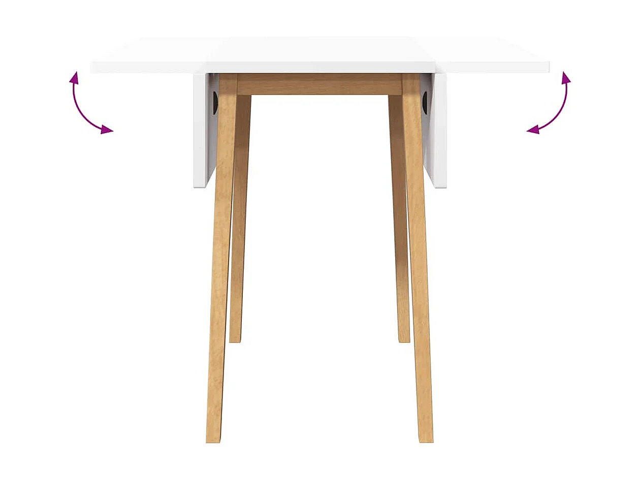 Mesa de comedor de madera maciza natural y caucho