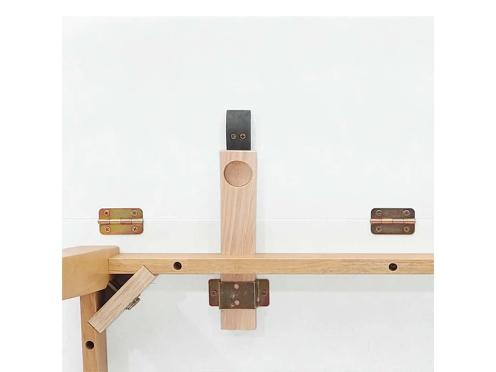 Mesa de comedor de madera maciza natural y caucho