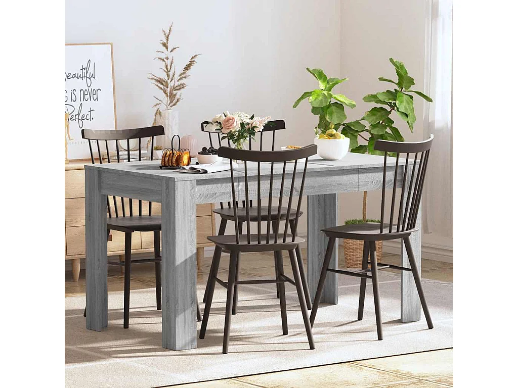 Mesa de comedor Sonoma gris 140x74,5x76 cm Madera de ingeniería
