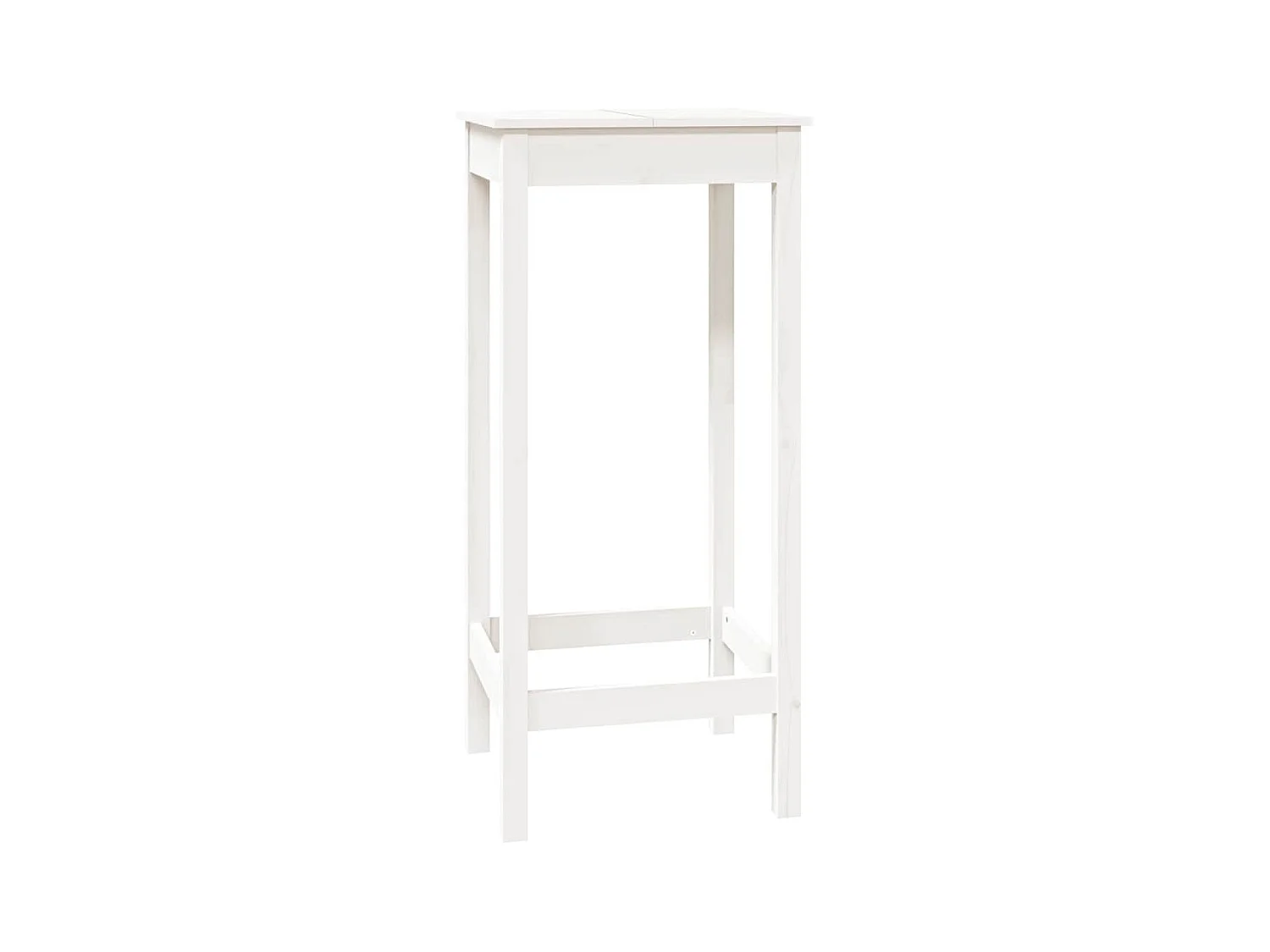 Table de bar blanc 50x50x110 cm bois massif de pin