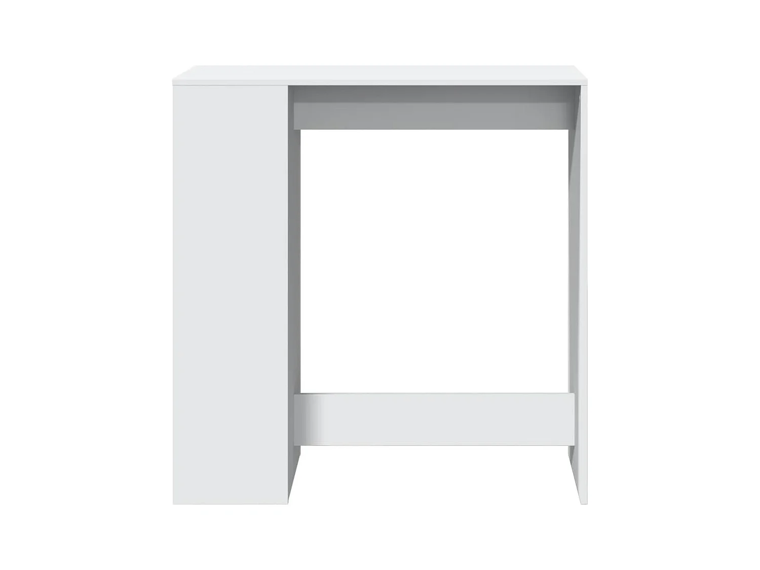 Table de bar avec étagères blanc bois d'ingénierie