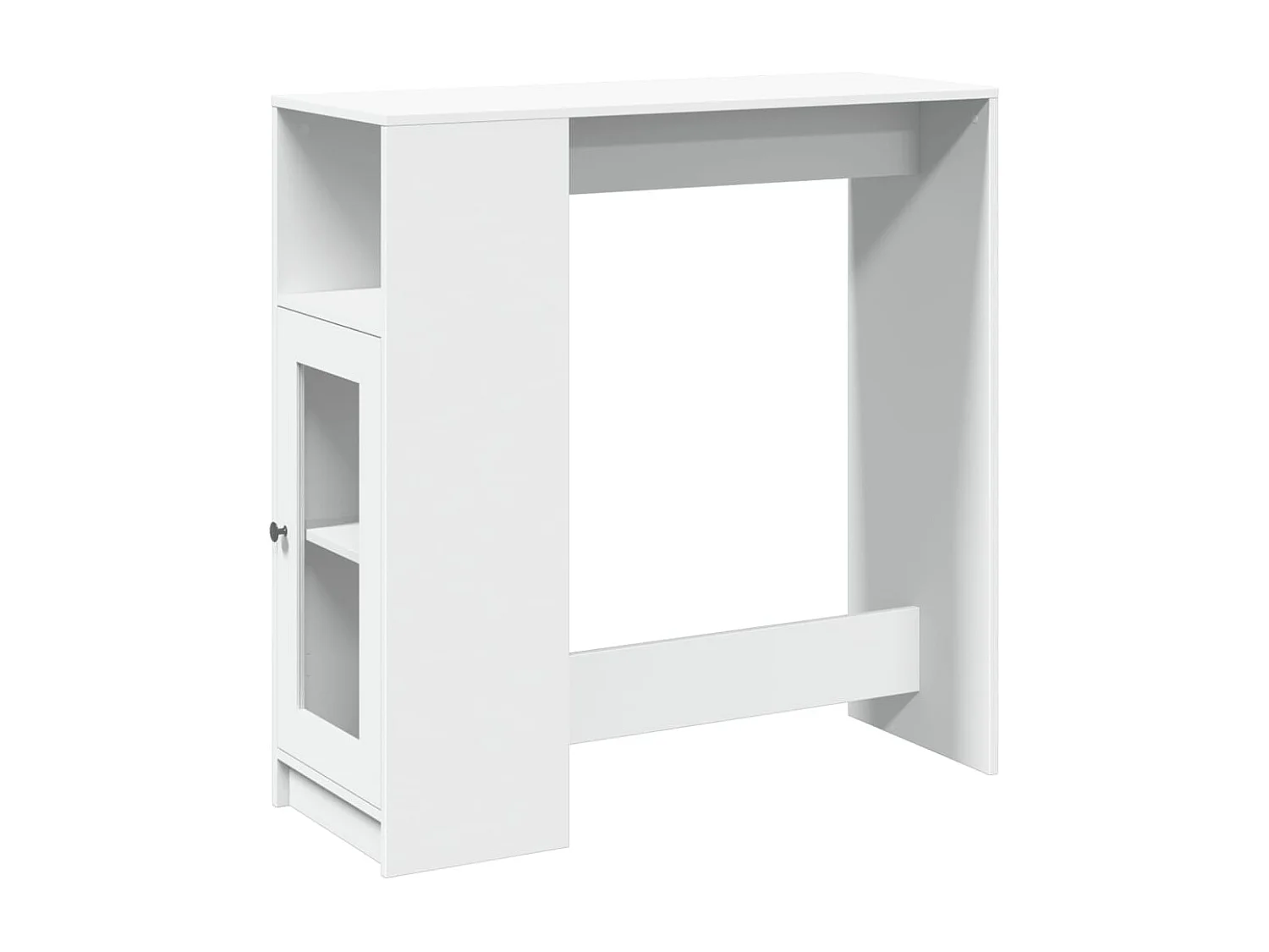 Mesa de bar con estantes de madera de ingeniería blanca