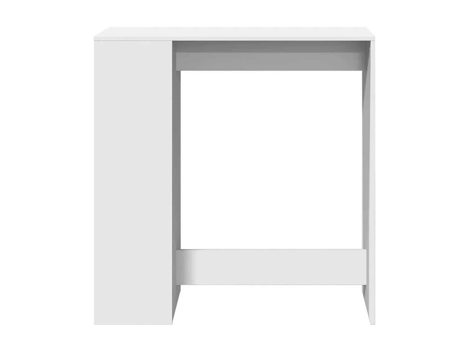 Mesa de bar con estantes de madera de ingeniería blanca