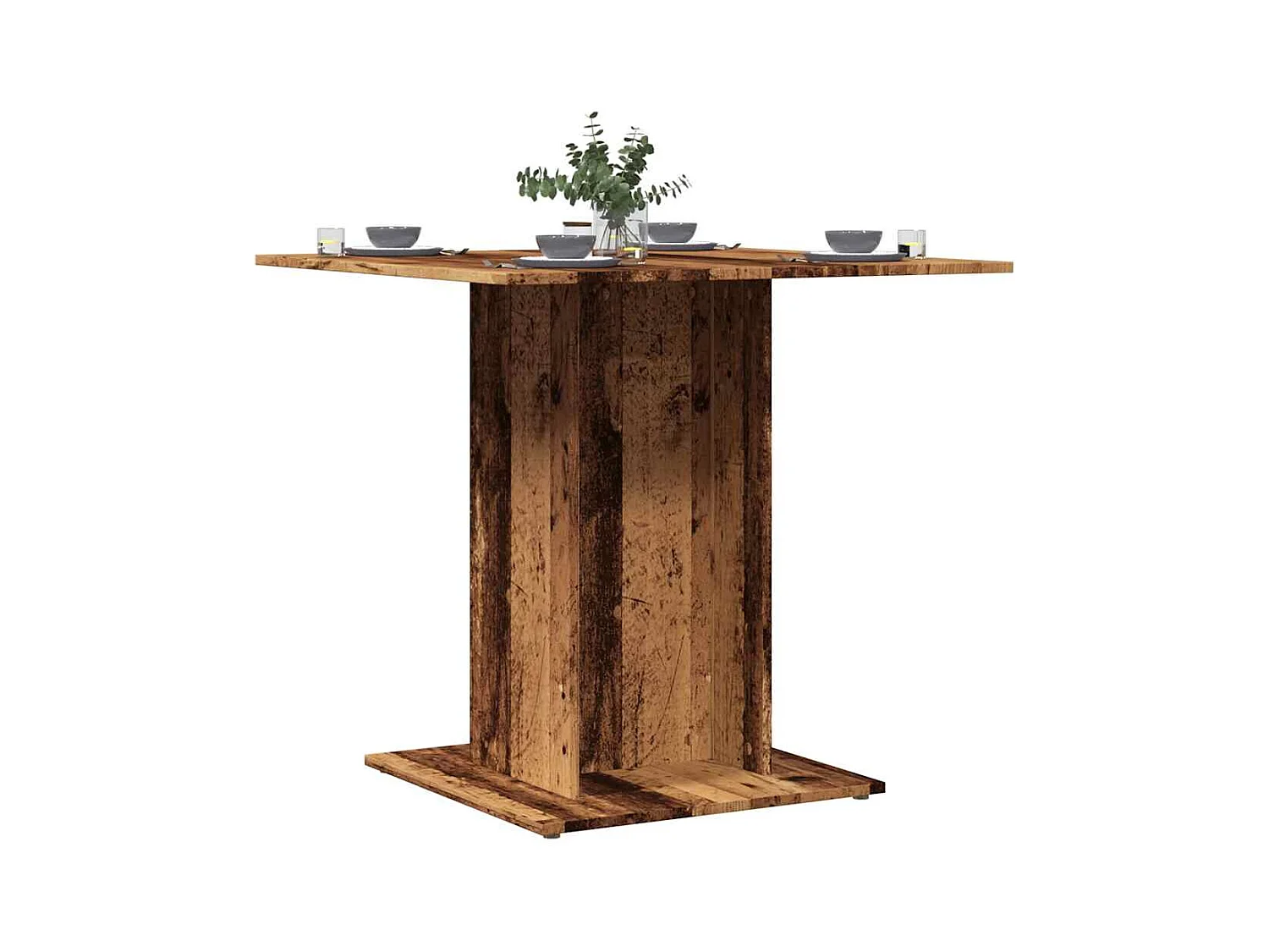 Table à manger vieux bois 80 x 80 x 75 cm bois d'ingénierie