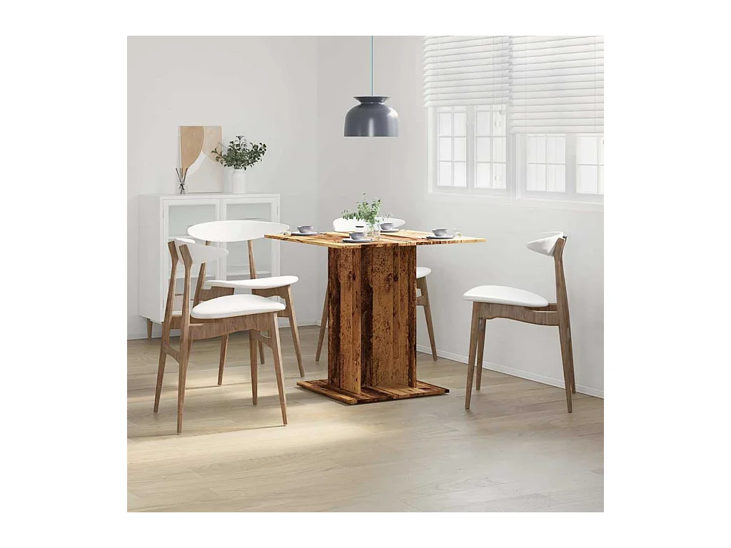 Table à manger vieux bois 80 x 80 x 75 cm bois d'ingénierie