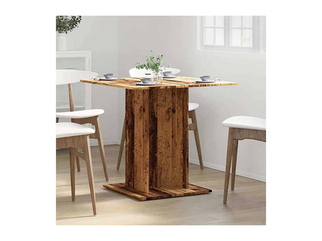 Table à manger vieux bois 80 x 80 x 75 cm bois d'ingénierie