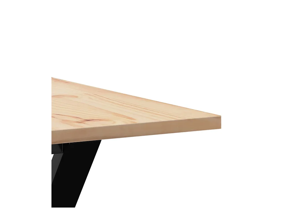 Table à manger cadre en Y 90x90x75 cm bois de pin massif acier